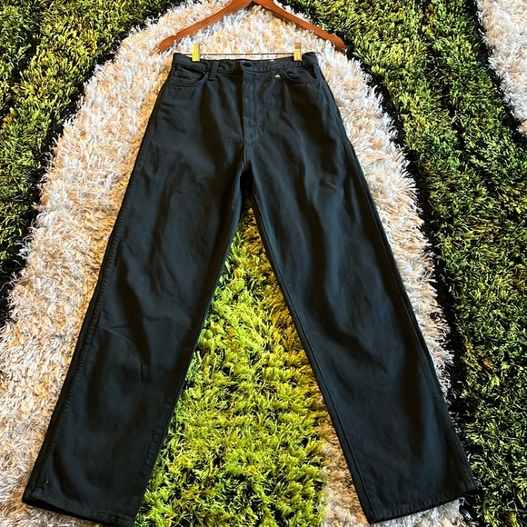 OZMA Denim - OZMA Mara Black Wide Leg Jean with Bull Tencil Denim